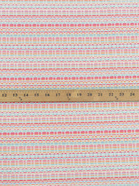 White/Brink Pink/Slate Blue/Multi Polyester/Lycra Novelty Weave Knit 60W