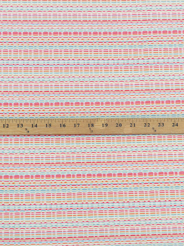 White/Brink Pink/Slate Blue/Multi Polyester/Lycra Novelty Weave Knit 60W