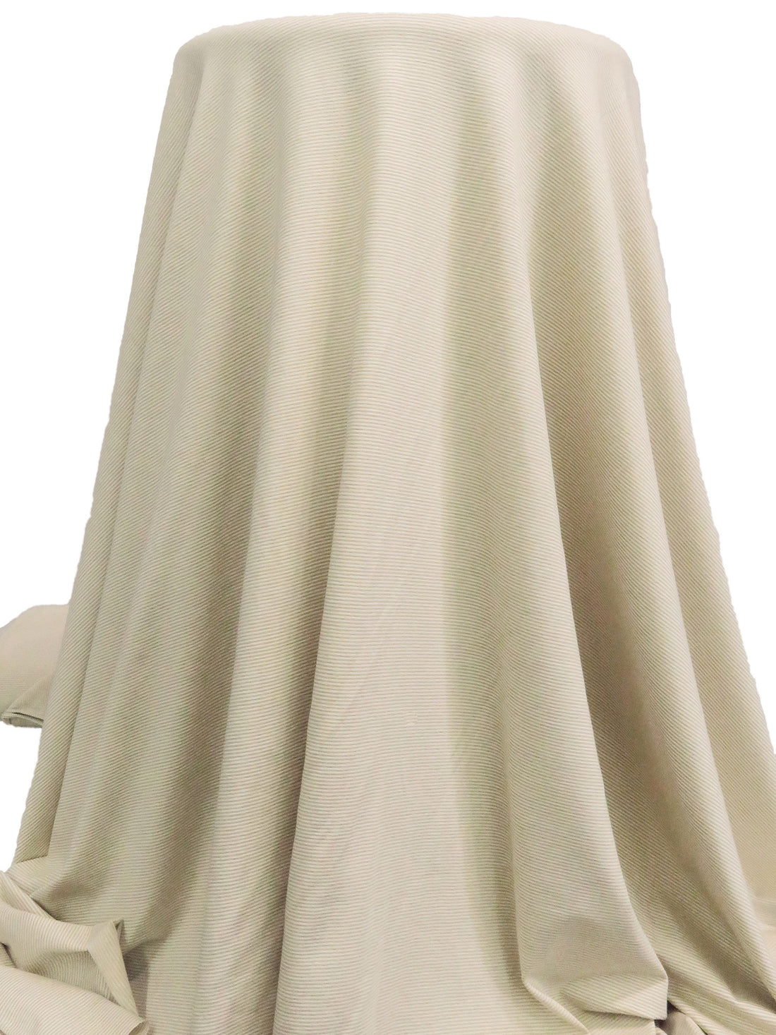 Sand/White Rayon/Lycra Horizontal Mini Stripe Weave Jersey Knit 58W
