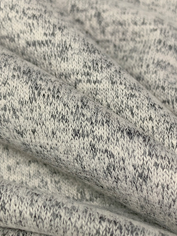 Soft Ash Gray Rayon/Polyester/Lycra Heathered Sweater Knit - NY Designer - 60W