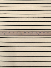 Wheat/Matte Black Rayon/Lycra Horizontal Stripe Weave Jersey Knit 61W