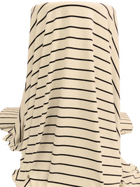 Wheat/Matte Black Rayon/Lycra Horizontal Stripe Weave Jersey Knit 61W