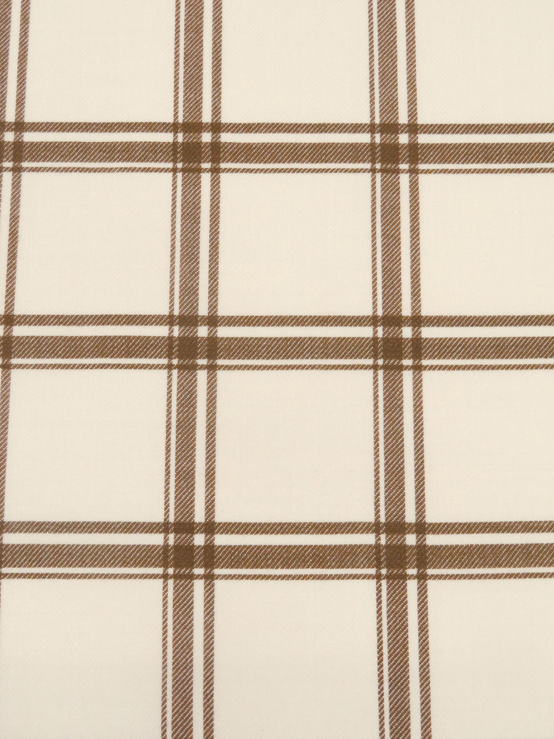Off-White/Chestnut Wool/Polyester/Lycra Plaid Stretch Suiting - NY Designer - 56W