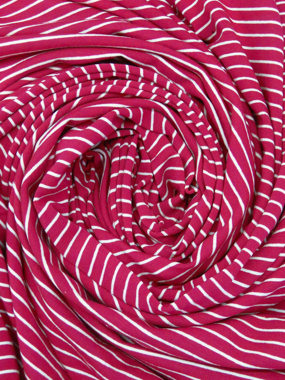 Razzmatazz/White Rayon/Lycra Horizontal Stripe Weave Jersey Knit 61W