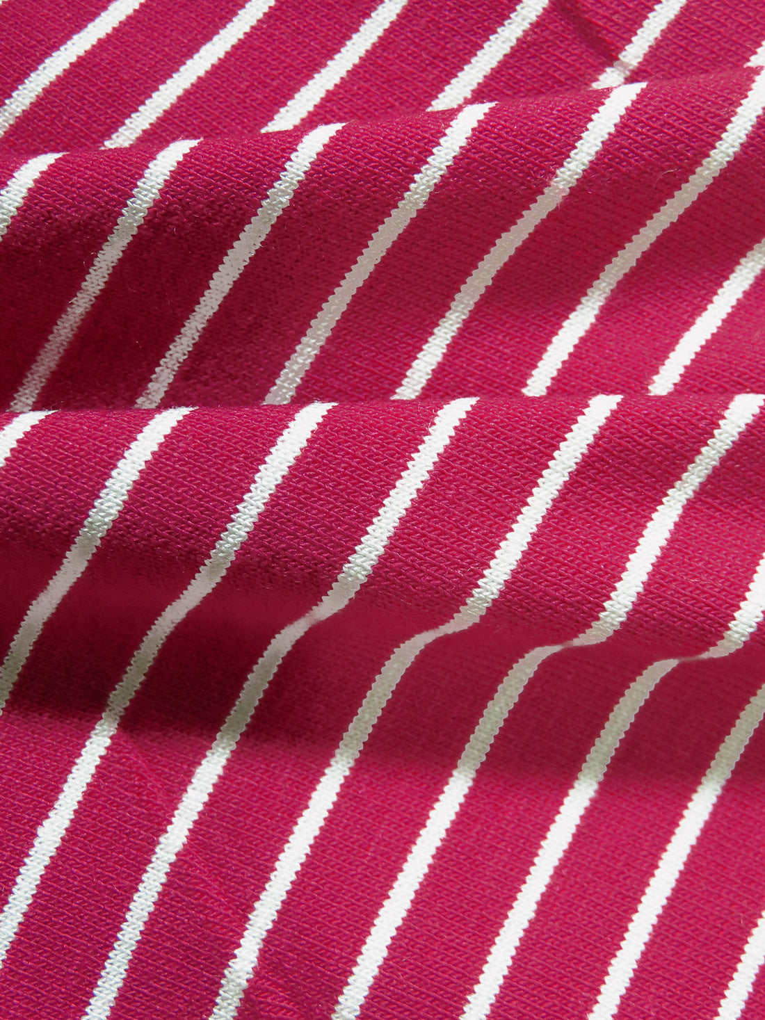 Razzmatazz/White Rayon/Lycra Horizontal Stripe Weave Jersey Knit 61W