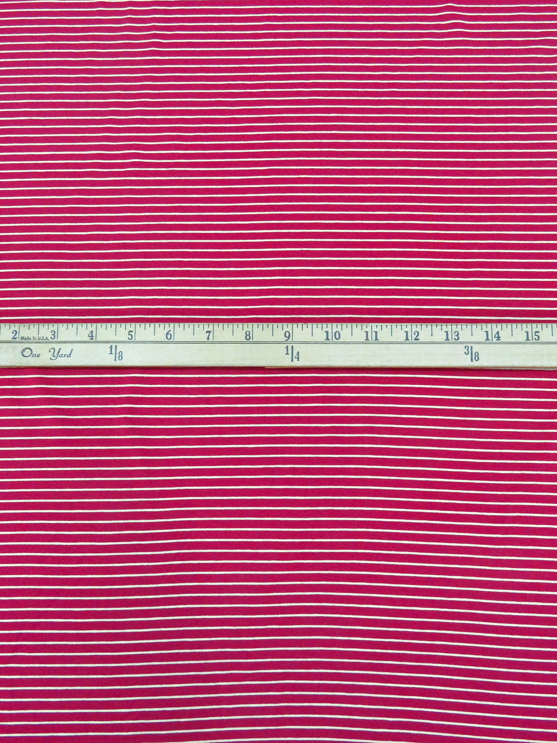 Razzmatazz/White Rayon/Lycra Horizontal Stripe Weave Jersey Knit 61W