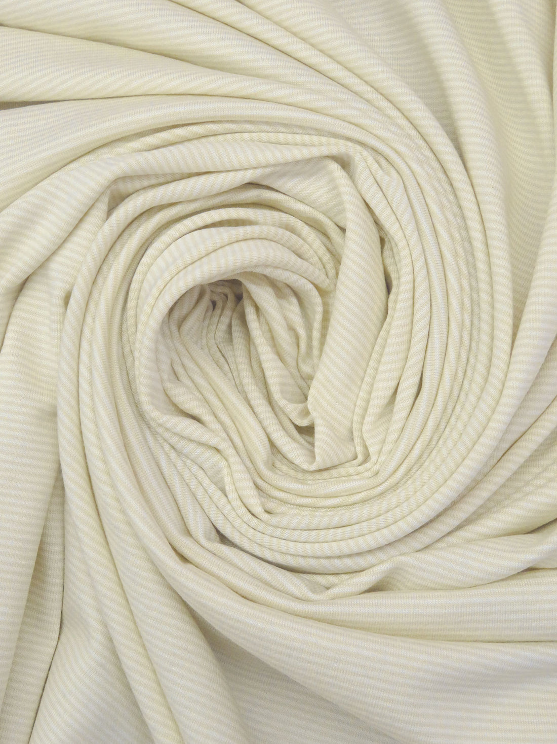 Dairy Cream/White Rayon/Lycra Horizontal Mini Stripe Weave Jersey Knit 61W