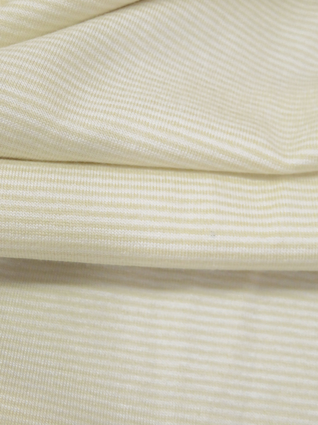Dairy Cream/White Rayon/Lycra Horizontal Mini Stripe Weave Jersey Knit 61W