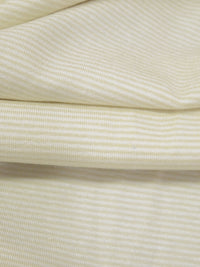 Dairy Cream/White Rayon/Lycra Horizontal Mini Stripe Weave Jersey Knit 61W