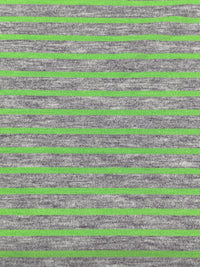 Light Green/Heathered Gray Rayon/Lycra Horizontal Stripe Jersey Knit 61W