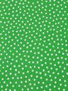 Lime Green/White Cotton/Lycra Scattered Polka Dot Print Jersey Knit 58W
