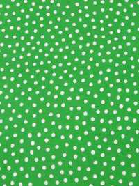 Lime Green/White Cotton/Lycra Scattered Polka Dot Print Jersey Knit 58W