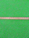 Lime Green/White Cotton/Lycra Scattered Polka Dot Print Jersey Knit 58W