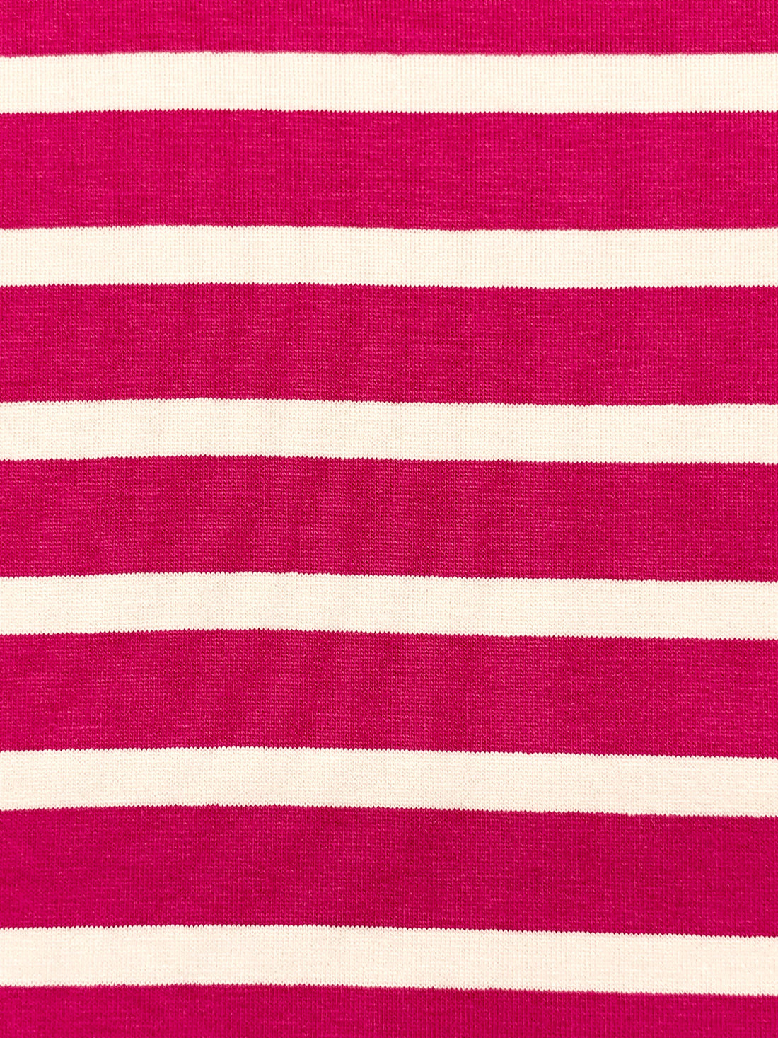 Dark Magenta Pink/Pale Cream Rayon/Lycra Horizontal Stripe Jersey Knit 60W