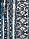 Prussian/Midnight Blue/Light Gray Polyester/Lycra Double Border Ornate Puffed Print ITY Knit 56W