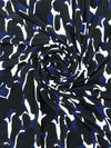 Black/White/Midnight Navy 100% Polyester Abstract Print Crepe de Chine - NY Designer - 60W