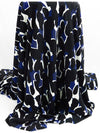 Black/White/Midnight Navy 100% Polyester Abstract Print Crepe de Chine - NY Designer - 60W