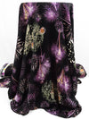 Black/Rich Plum/Dairy Cream 100% Polyester Firework Print Washed Charmeuse 50W