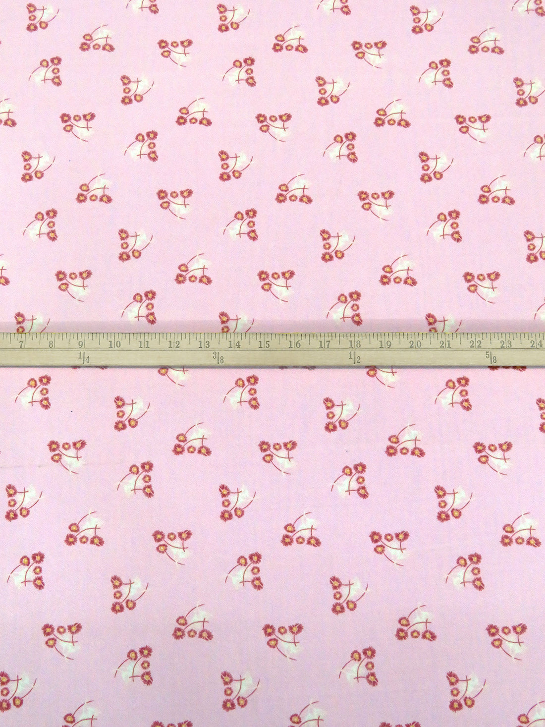 Bubblegum/Redwood/White/Multi Polyester/Lycra Small Floral Clusters Print Crepe ITY Knit 60W