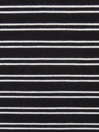 Black/White Rayon/Lycra Horizontal Stripe Design Jersey Knit - NY Designer - 60W