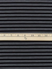 Black/White Rayon/Lycra Horizontal Stripe Design Jersey Knit - NY Designer - 60W