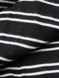 Black/White Rayon/Lycra Horizontal Stripe Design Jersey Knit - NY Designer - 60W