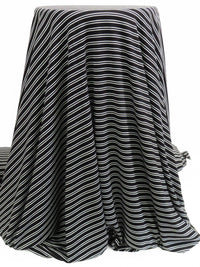 Black/White Rayon/Lycra Horizontal Stripe Design Jersey Knit - NY Designer - 60W