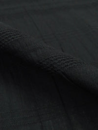 Black Cotton/Spandex Horizontal Woven Novelty Stripe Voile 52W