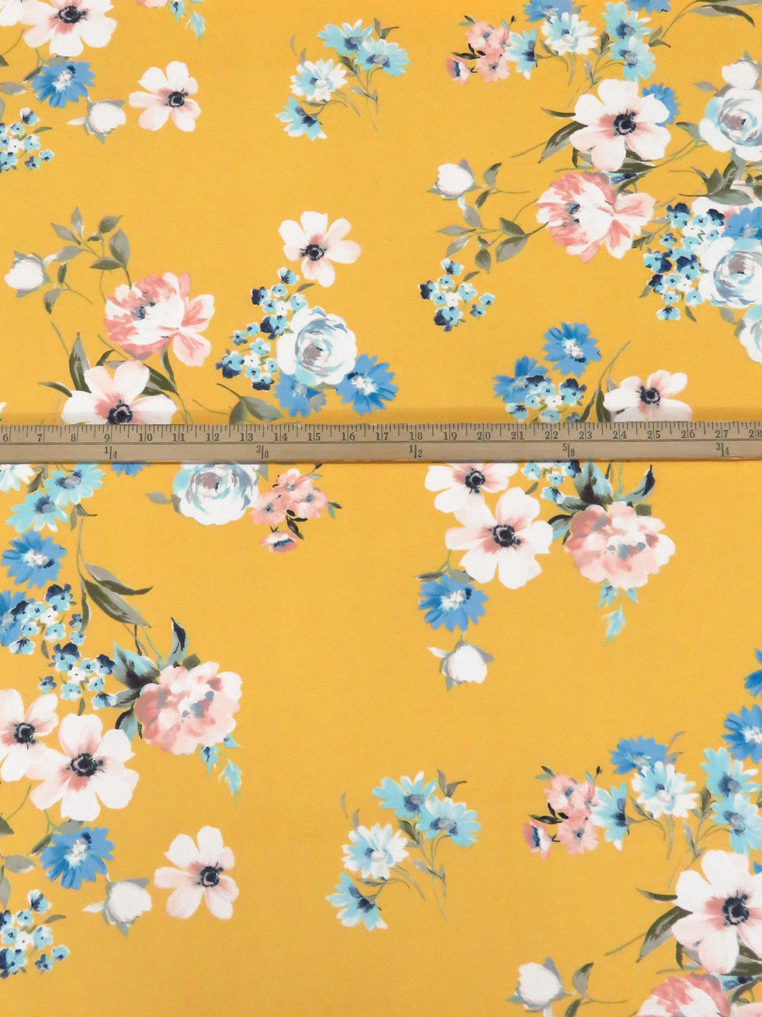 Vivid Pastel Orange/Iceberg/White/Multi Polyester/Lycra Large Floral Print Techno Knit 59W