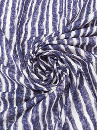 Amethyst/White/Dark Royal Purple 100% Rayon Vertical Painterly Stripe Print Voile 54W