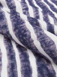 Amethyst/White/Dark Royal Purple 100% Rayon Vertical Painterly Stripe Print Voile 54W