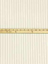 Antique Off-White/Black Polyester/Wool/Lycra Vertical Pinstripe Weave Stretch Suiting - Imported From Italy - 58W