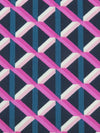 Navy/Dark Teal/Hot Pink/Multi 100% Cotton Modern Lattice Print Lawn - NY Designer - 56W