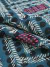 Ocean Blue/Hot Pink/Oat/Multi 100% Rayon Abstract Block Print Crinkle Challis 54W