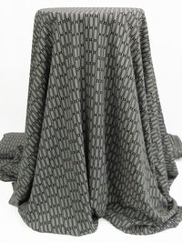 Fossil Gray/Black Polyester/Lycra Linkage Print Crepe de Chine 58W