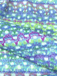 Royal Purple/Middle Green/White/Multi 100% Polyester Horizontal Abstract Print Mesh Knit - Samantha Chang - 56W