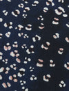 Navy/Ghost White/Salmon/Black 100% Rayon Grunge Paint Blot Print Crepe - NY Designer - 50W