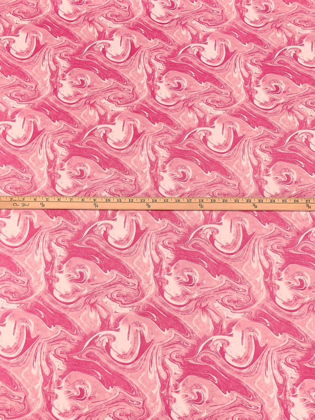 Cerise/Parrot Pink/Multi Polyester/Lycra Marble Print With Fused Glitter Double Brushed Knit 58W