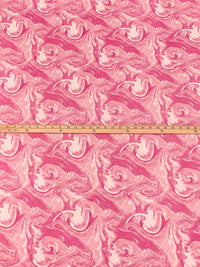 Cerise/Parrot Pink/Multi Polyester/Lycra Marble Print With Fused Glitter Double Brushed Knit 58W