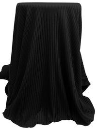 Black Polyester/Cotton/Lycra Wide Rib Knit 52W