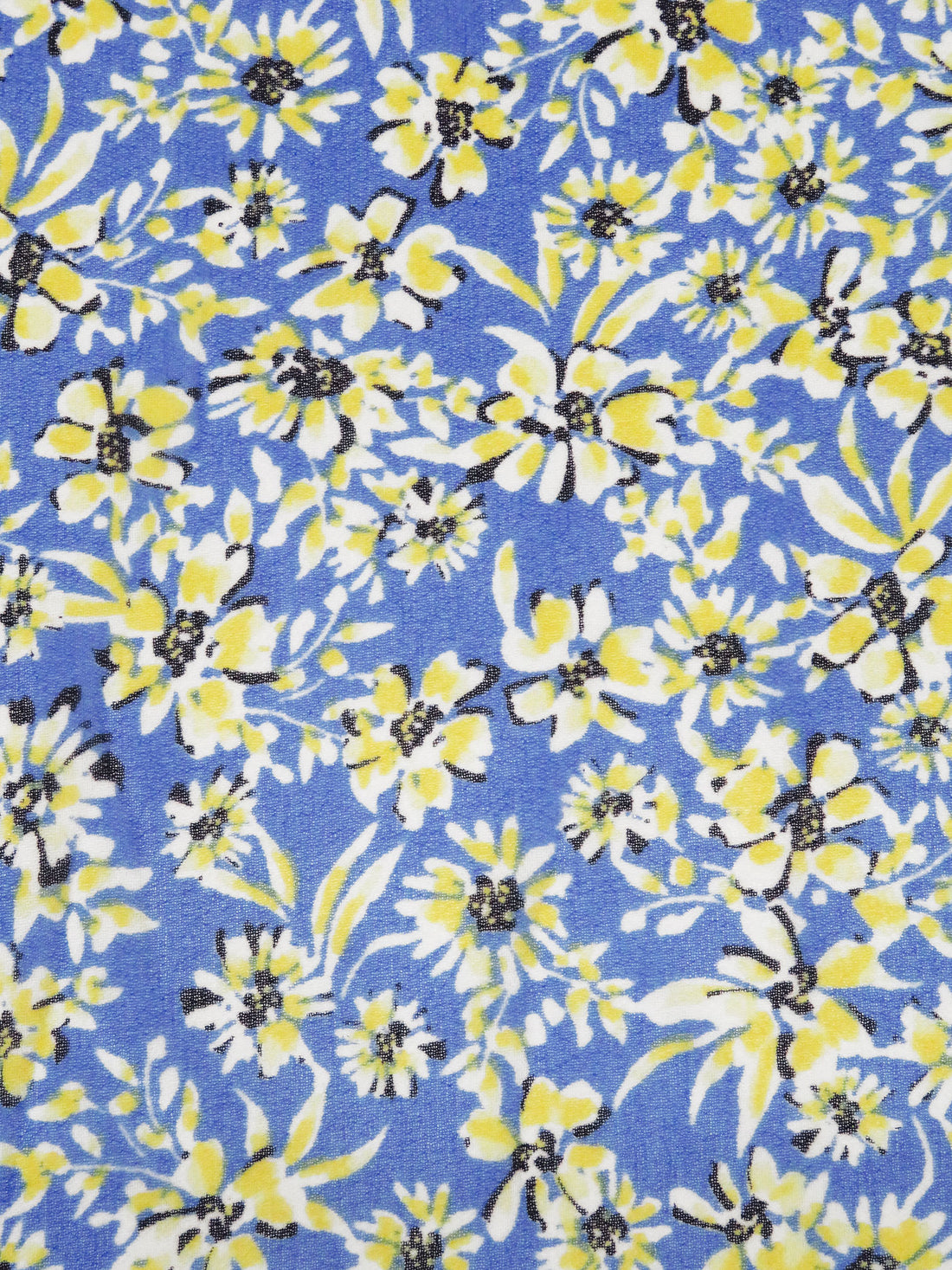 Cornflower/Lemon/White/Multi 100% Polyester Floral Print Chiffon 56W