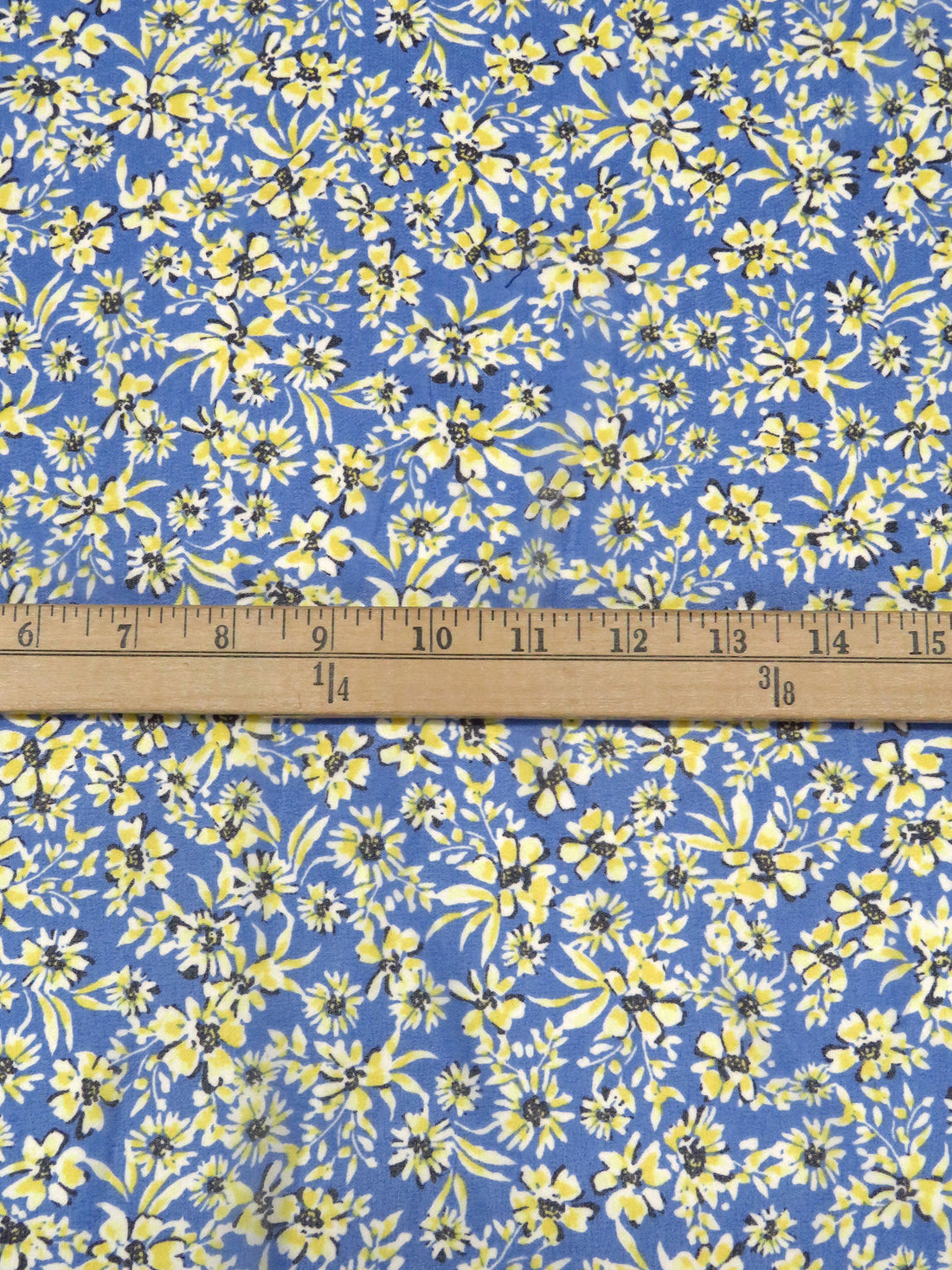 Cornflower/Lemon/White/Multi 100% Polyester Floral Print Chiffon 56W