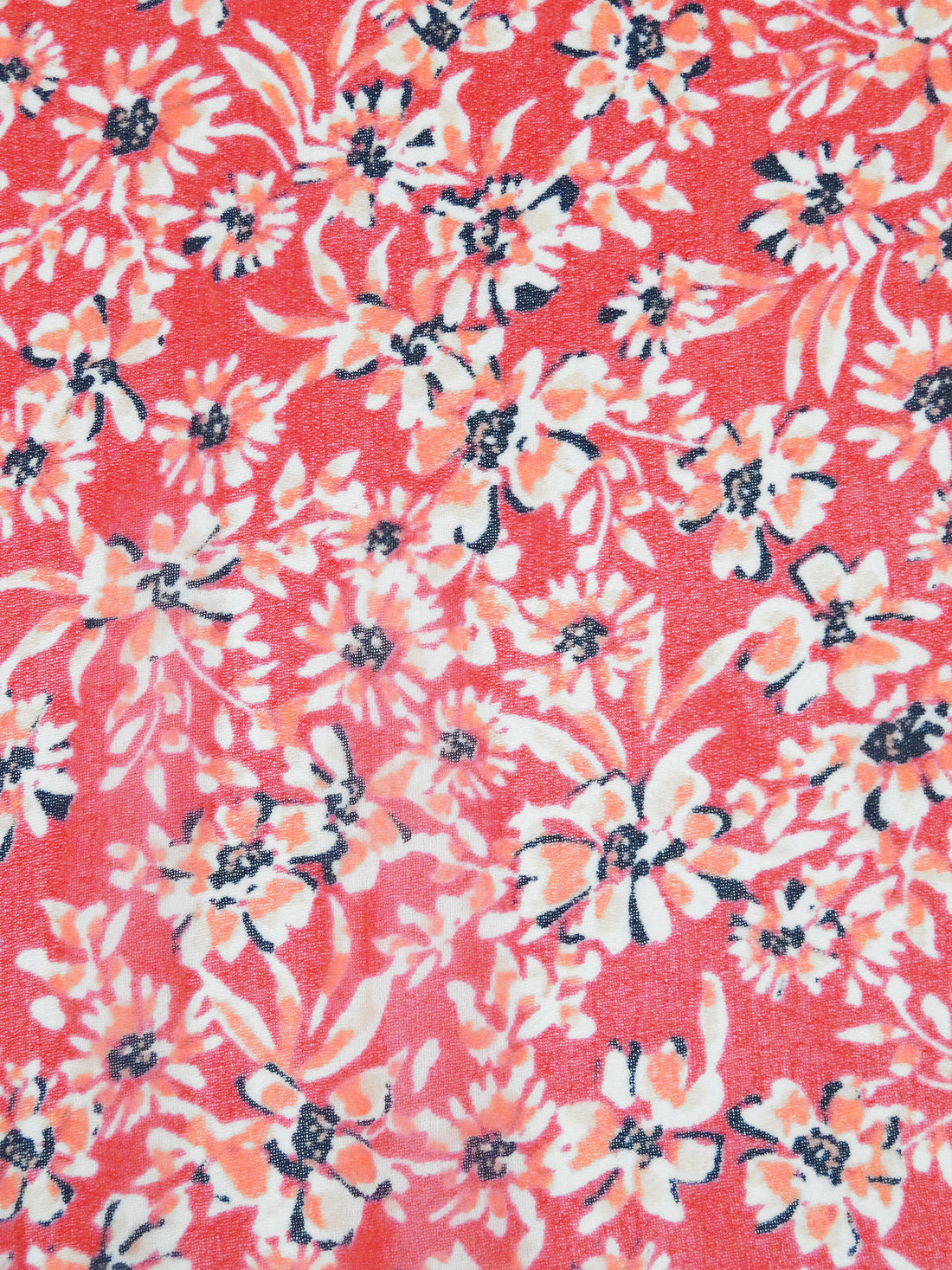 Coral/Midnight Navy/White/Multi 100% Polyester Floral Print Chiffon 60W