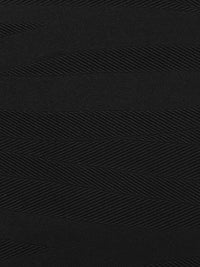 Black Polyester/Lycra Broken Wavy Herringbone Weave Double Knit 50W