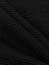 Black Polyester/Lycra Broken Wavy Herringbone Weave Double Knit 50W