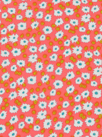 Neon Highlighter Pink/Lemon/White/Multi 100% Polyester Small Floral Print Crepe Blouse Weight Woven 56W
