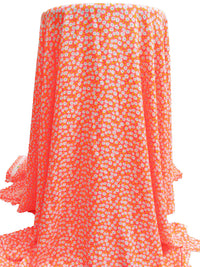 Neon Highlighter Pink/Lemon/White/Multi 100% Polyester Small Floral Print Crepe Blouse Weight Woven 56W