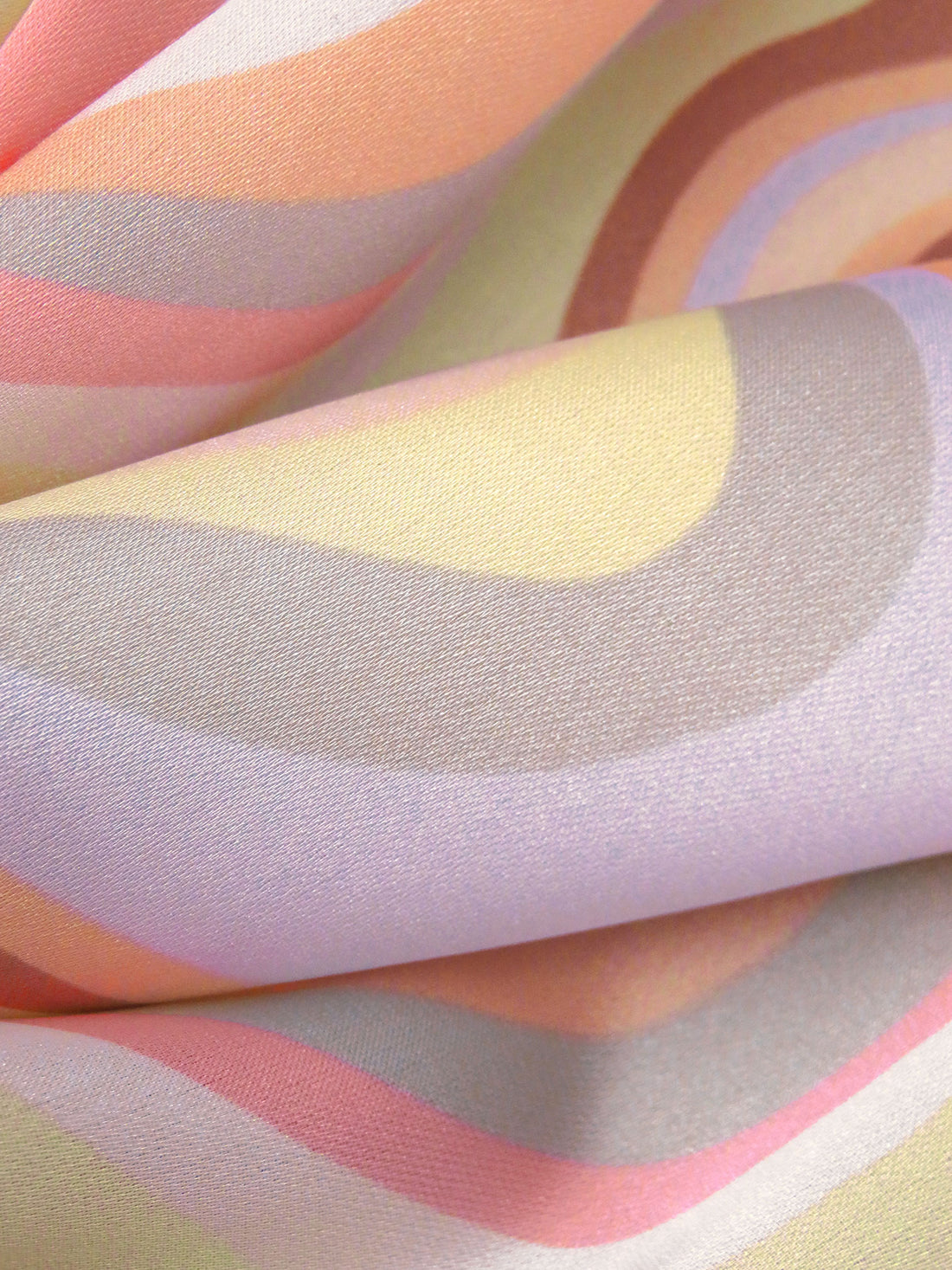 Light Coral/White/Pastel Lemon/Multi 100% Polyester Abstract Print Charmeuse 58W