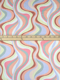 Light Coral/White/Pastel Lemon/Multi 100% Polyester Abstract Print Charmeuse 58W