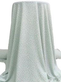 Cambridge Blue/White/Poppy Petal 100% Polyester Small Floral Print Bubble Crepe 59W